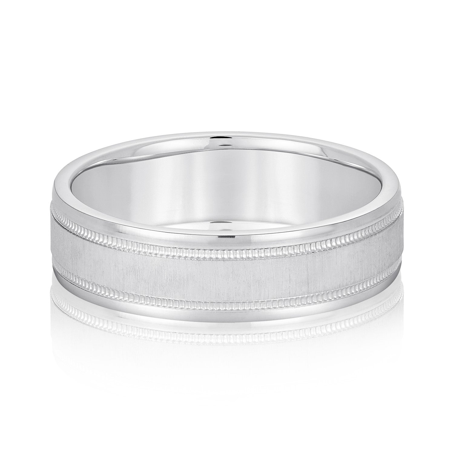 Men's Wedding Ring With Milgrain Accents-VIRABYANI